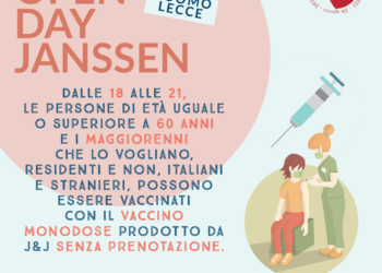 Il 25 Agosto a Lecce Open Day Janssen. Vaccinazione senza prenotazione in Piazza Duomo alle 18